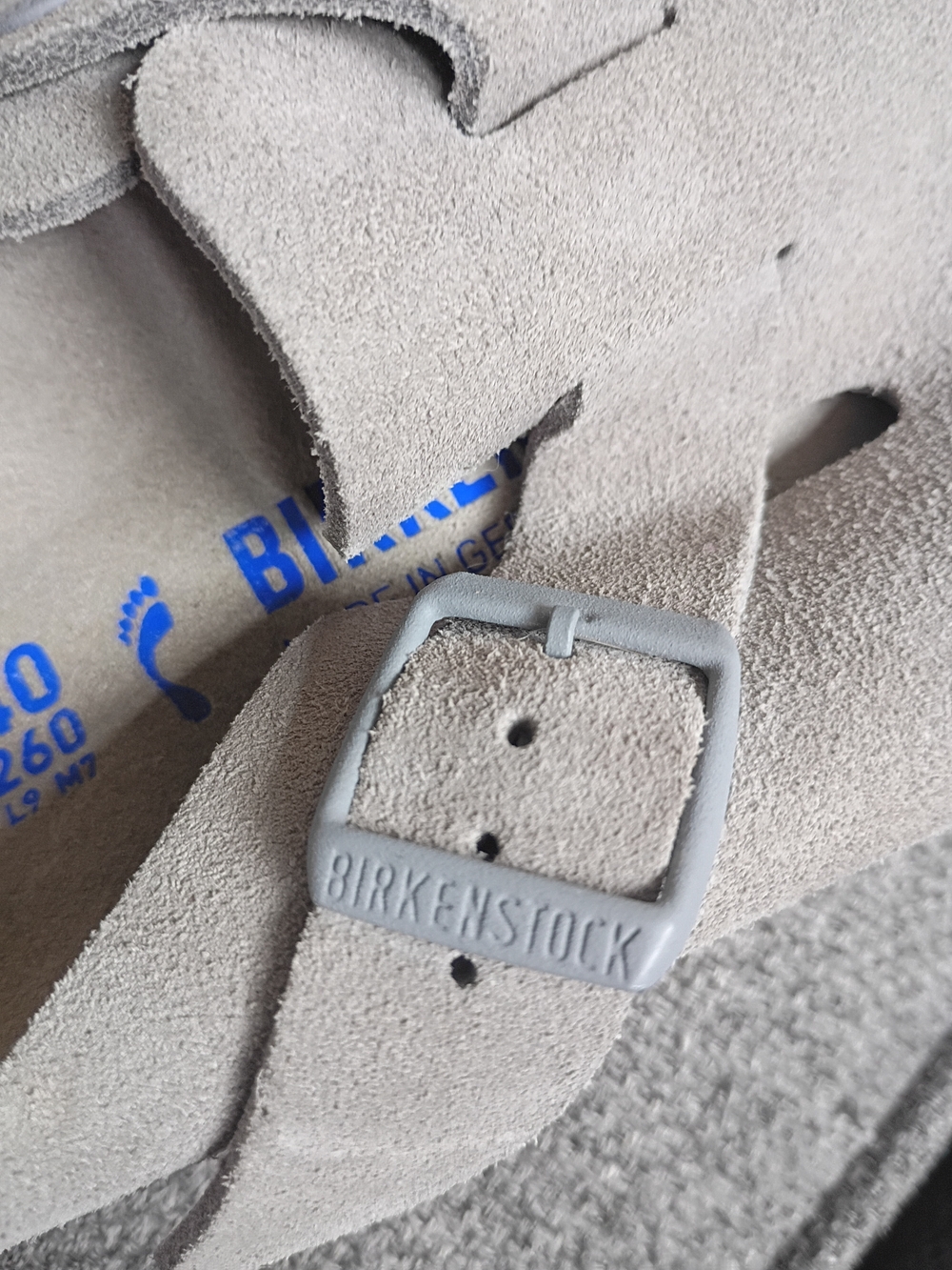 Birkenstock Suede Clog Mules in Light Gray - Picture 6 of 6